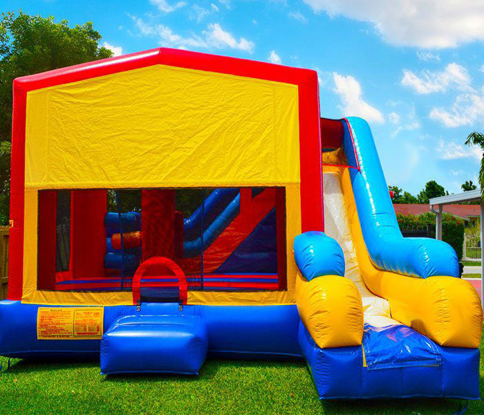 All-in-one bounce, slide, and play solutions