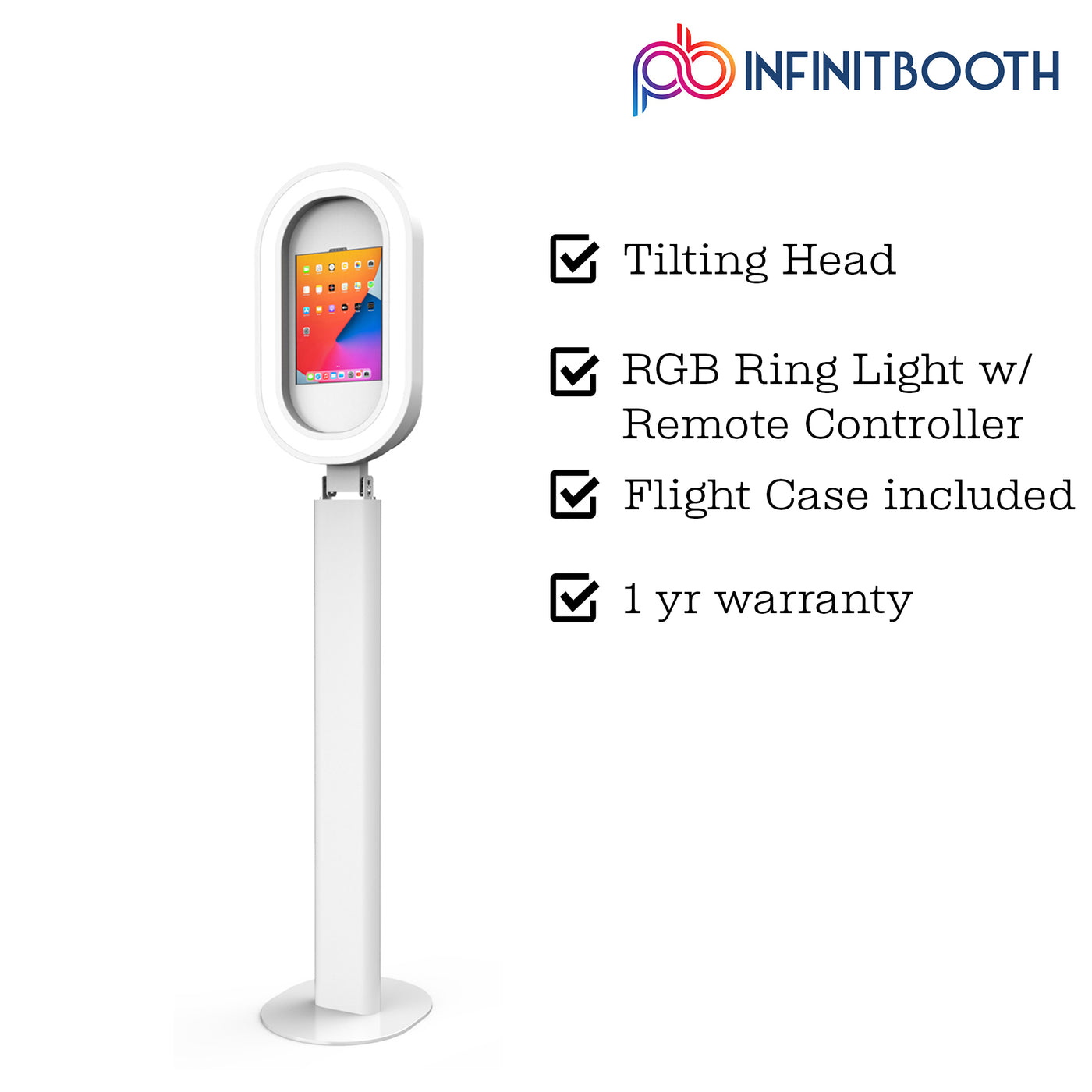 Vivid iPad Photo Booth – LED Ring Light Shell for Professional Events
