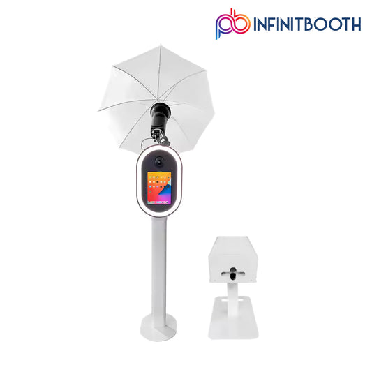 Nova DSLR iPad photo booth shell with premium LED lighting for luxury events and global rental businesses – worldwide shipping
