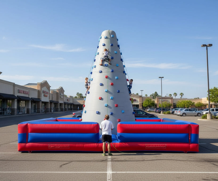 Custom designed inflatable climbing structure built for brand activation event and marketing campaign promotion