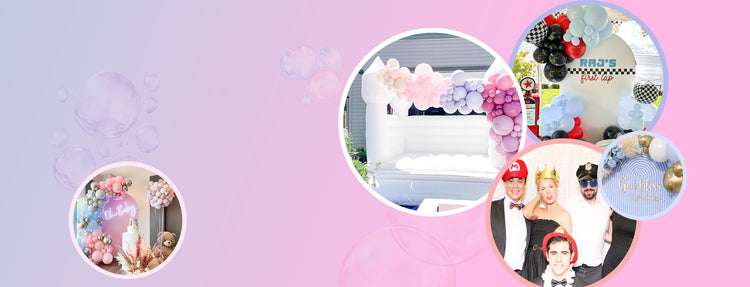 Event entertainment services with balloon decorations, photo booth, and face painting examples in Toronto