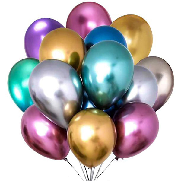 12" Helium Chrome Balloon bouquet