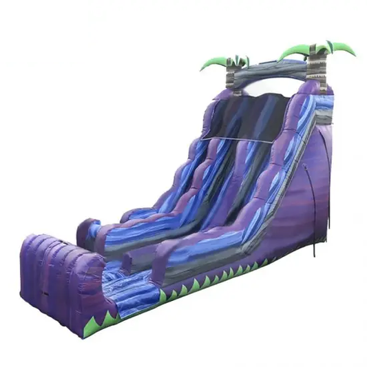 Purple Marble Dual Lane Inflatable Dry Slide