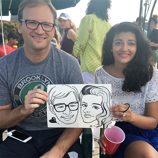 Professional caricature drawing service in Toronto for events, parties, and weddings. Fun and personalized caricatures of guests.